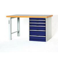 Työpöytä Cubio Combi 5 laatikolla - Leveys 150 cm - polyrey - Bott