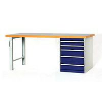 Työpöytä Cubio Combi 5 laatikolla - Leveys 200 cm - polyrey - Bott