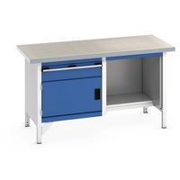 Työpöytä linoleumtasolla Cubio – 1 ovi – 1 laatikko – P1500mm – Bott