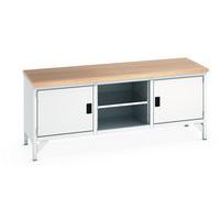 Työpöytä pyökkitasolla Cubio – 1 ovi – P2000mm – Bott