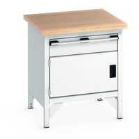 Työpöytä pyökkitasolla Cubio – 1 ovi – 1 laatikko – P750mm – Bott