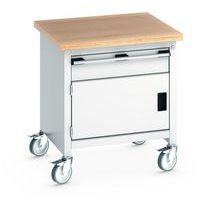 Työpöytä siirrettävä monoblokki Cubio – pyökkitaso 1 ovi ja laatikko – Bott