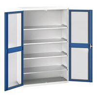 Kaappi Verso läpinäkyvillä ovilla ja 4 hyllyllä 1300x550x2000 – Bott