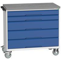 Työpajavaunu Verso linoleumilevy med lådor 1050x550x980mm - Bott