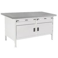 Työpöytä linoleumtasolla Cubio – 2 ovea – 2 laatikkoa – P1500mm – Bott