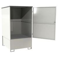 Metallilaatikko, jossa valuma-allas 1 IBC:lle - 1000 L - Manutan Expert