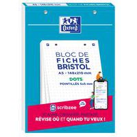 30 Bristol-kortin lohko 148x210 pisteillä rei'itetty - Oxford