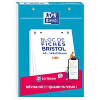 Block Bristol 148x210 30 korttia rei'itetty yksivalkoinen - Oxford