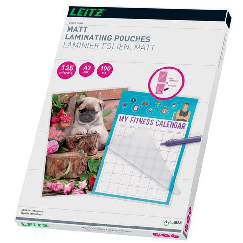 Laminaatti matalalämpö matta A3, 100/pakkaus – Leitz