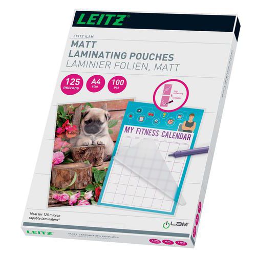 Laminaatti matalalämpö matta A4, 100/pakkaus – Leitz