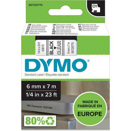 Tarrakirjoitinnauha D1, 6 mm - Dymo