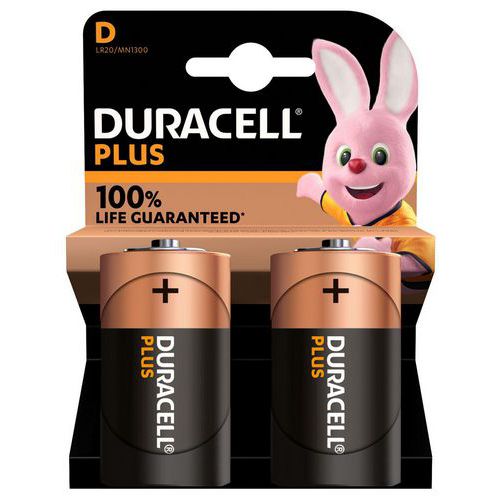 Plus 100 % D alkaliparisto - 2 tai 4 yksikköä - Duracell