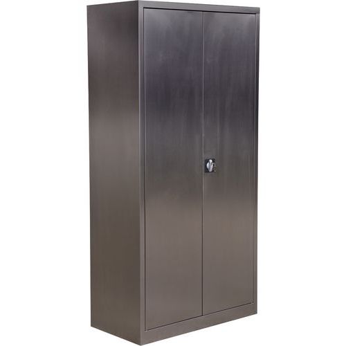 Ruostumattomasta teräksestä valmistettu säilytyskaappi, mitat 2x1x0,5 metriä