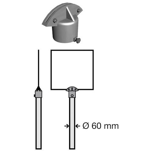 Kaksipuolinen yläkiinnike 60 mm putkelle - Systemtext