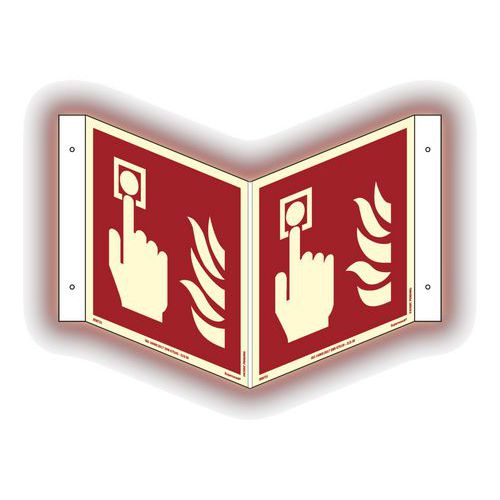 Supernova+ Palohälytyspainike, vinokyltti - Systemtext