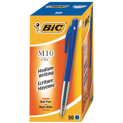 BIC M10 -kuulakärkikynä, sisäänvedettävä kärki - laatikko BIC M10 -kuulakärkikynä, sisäänvedettävä kärki - laatikko