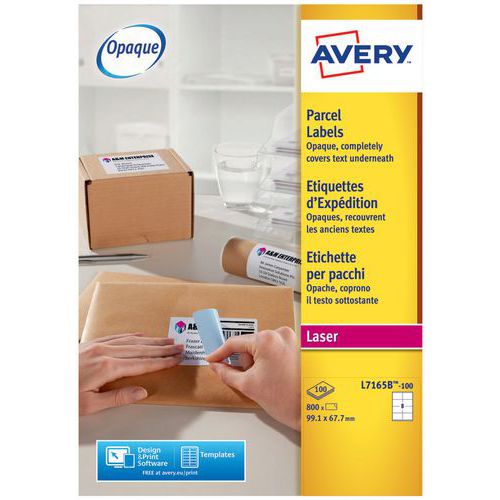 Läpinäkymätön lähetystarra - valkoinen - Avery