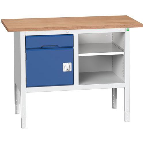 Työpöytä monoblokki Verso 1250x600x830-930mm - Bott