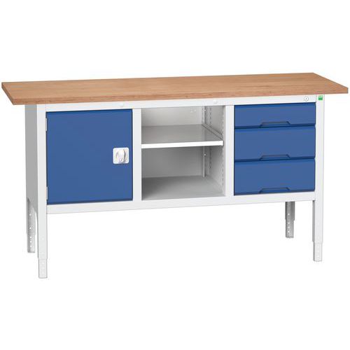 Työpöytä monoblokki Verso 1750x600x830-930mm - Bott