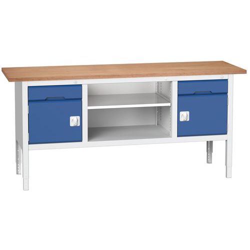 Työpöytä monoblokki Verso 2000x600x830-930mm - Bott