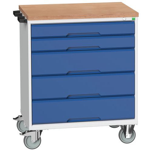 Työpajavaunu Verso monikerroslevy med lådor 800x550x980mm - Bott