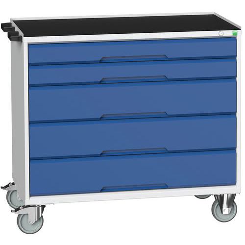 Työpajavaunu Verso levy 3 reunalla och lådor 1050x550x965mm - Bott