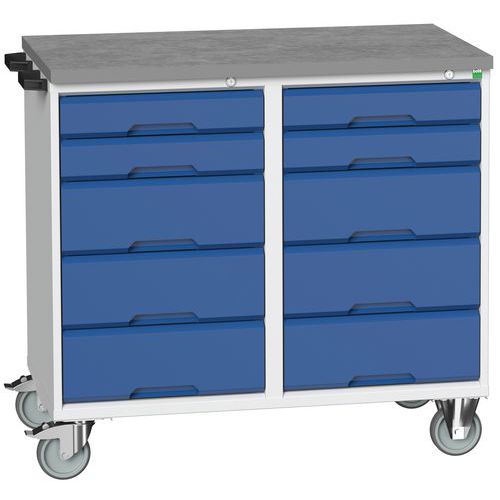 Työpajavaunu Verso 1050x600x980mm linoleumilevy - Bott