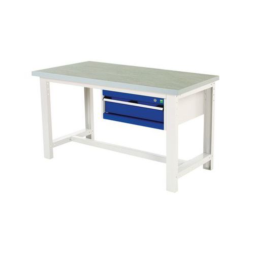 Työpöytä Cubio 1 laatikolla - Leveys 150 cm - linoleumi - Bott