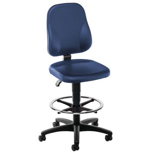 Monikäyttöinen, ergonominen tekonahkatuoli työpajaan Monikäyttöinen, ergonominen tekonahkatuoli työpajaan