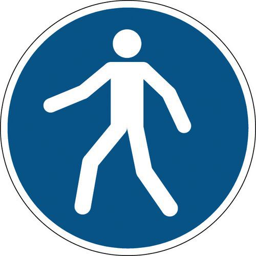 Pyöreä pakollinen merkki - käytä kävelytietä - jäykkä