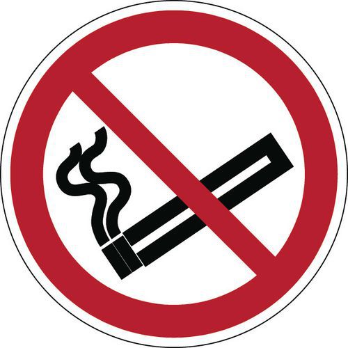 Pyöreä kieltomerkki - tupakointi kielletty - jäykkä