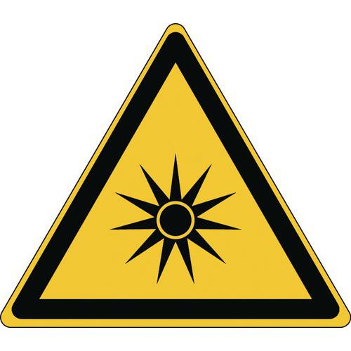 Varoitusmerkki - optinen säteily - jäykkä