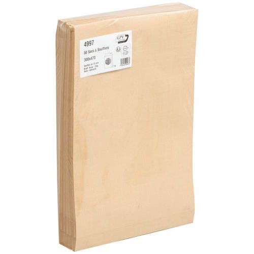 Vahvistettu ruskea kraftpussi 130g - Laskoksia - 50 kpl pakkaus
