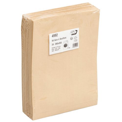 Vahvistettu ruskea kraftpussi 130g - Laskoksia - 50 kpl pakkaus