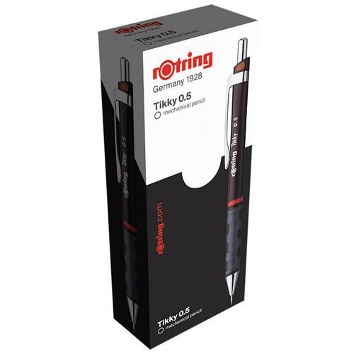 12 kpl rOtring® Tikky II -painikekyniä - Musta runko - rOtring® 12 kpl rOtring® Tikky II -painikekyniä - Musta runko - rOtring®