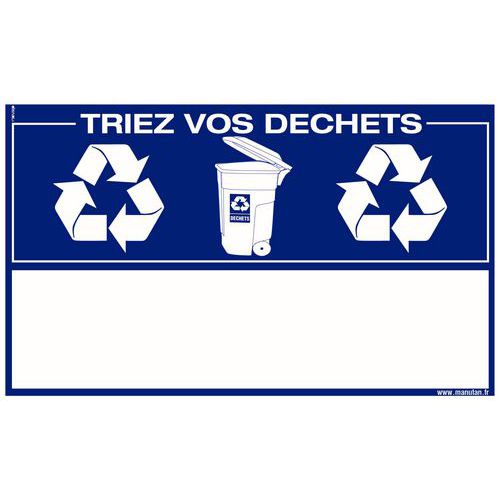 Kestävän kehityksen kyltti – ”Lajittele jätteesi” – Kiinnittyvä