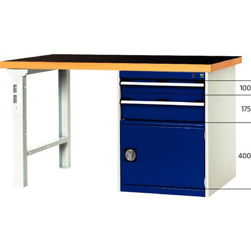 Työpöytä Cubio Combi 2 laatikolla + 1 kaappi – Leveys 200 cm – arfenol