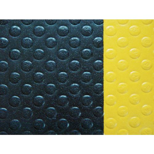 Kuormitusta keventävä Bubble Sof-Tred ‑matto leveys 122 – Musta-keltainen – Notrax