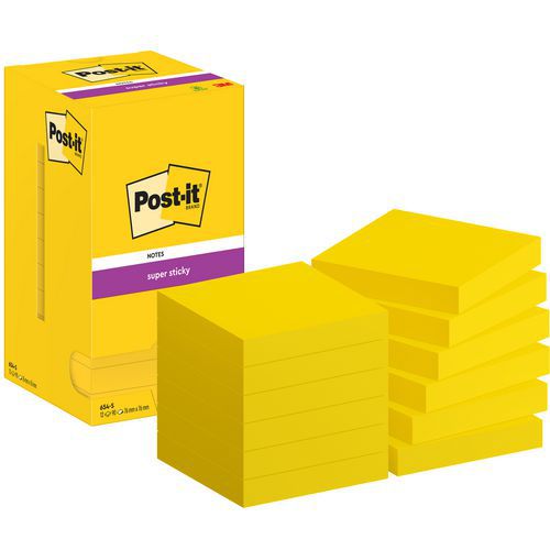 Post-it® Super Sticky 76x76 mm 12 keltaista palikkaa - Post-it® Post-it® Super Sticky 76x76 mm 12 keltaista palikkaa - Post-it®