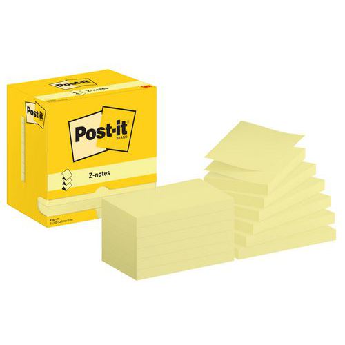 Z-Notes Post-it® 76 x 127 mm 12 keltaista tyynyä - Post-it® Z-Notes Post-it® 76 x 127 mm 12 keltaista tyynyä - Post-it®