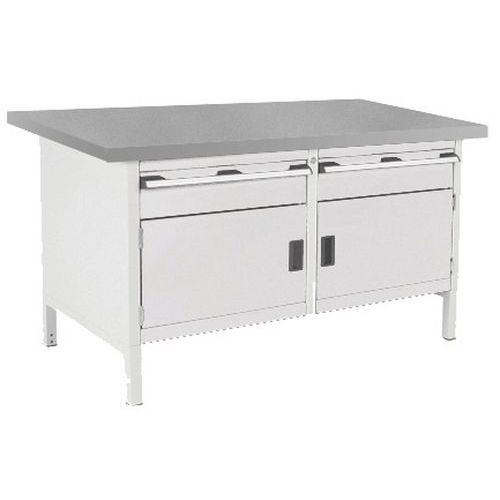 Työpöytä linoleumtasolla Cubio – 2 ovea – 2 laatikkoa – P1500mm – Bott
