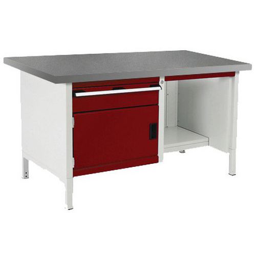 Työpöytä linoleumtasolla Cubio – 1 ovi – 1 laatikko – P1500mm – Bott