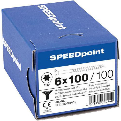 Laatikko rakennusruuvit puinen upotettu pää TX Ø - SpeedPoint Laatikko rakennusruuvit puinen upotettu pää TX Ø - SpeedPoint