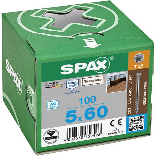 Laatikon kansiruuvit sylinterimäinen kanta TX Ø 5 mm - Spax