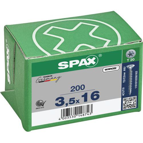 Laatikko 200 yleisruuvia T-Star Plus uppokanta TX Ø - Spax