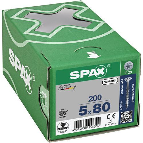 Laatikko 200 yleisruuvia T-Star Plus uppokanta TX Ø - Spax