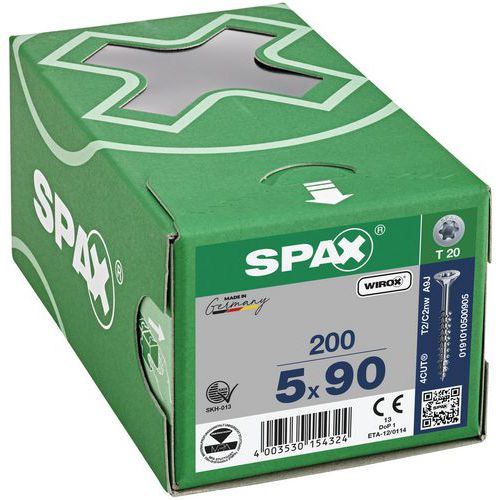 Laatikko 200 yleisruuvia T-Star Plus uppokanta TX Ø - Spax