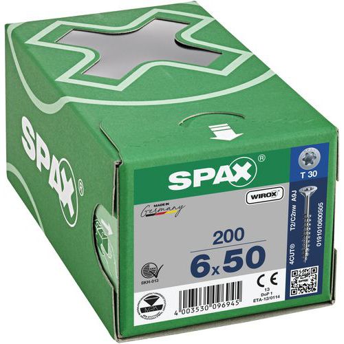 Laatikko 200 yleisruuvia T-Star Plus uppokanta TX Ø - Spax