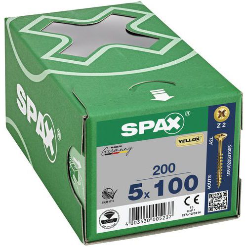 Yleisruuvilaatikko Yellox uppokanta PZ Ø 3 - 5 mm - Spax