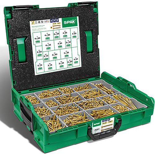 Setti L-Boxx puuruuvin upotettu pää Yellox - Spax Setti L-Boxx puuruuvin upotettu pää Yellox - Spax